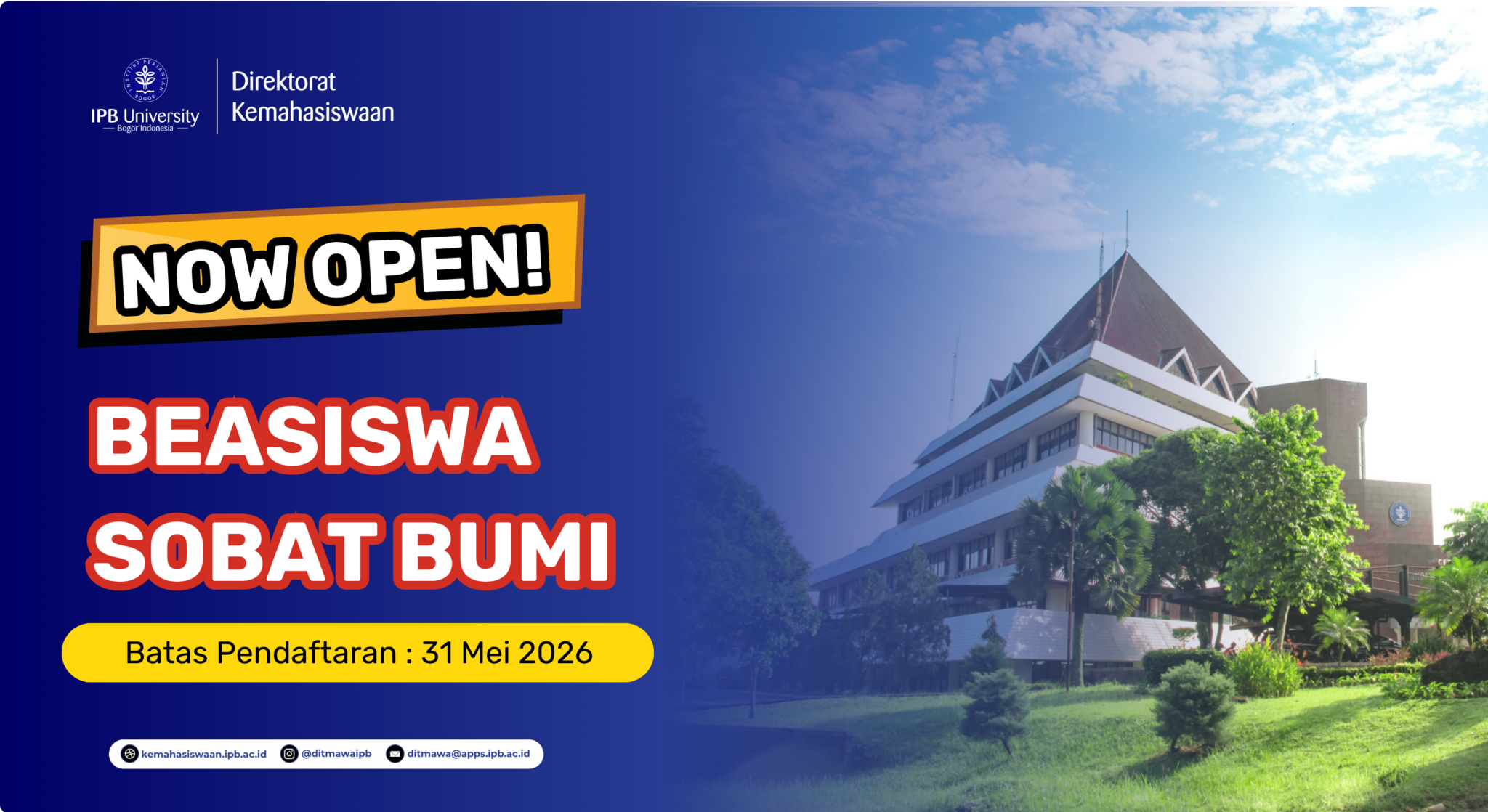 Read more about the article Pembukaan Beasiswa Sobat Bumi Tahun 2026