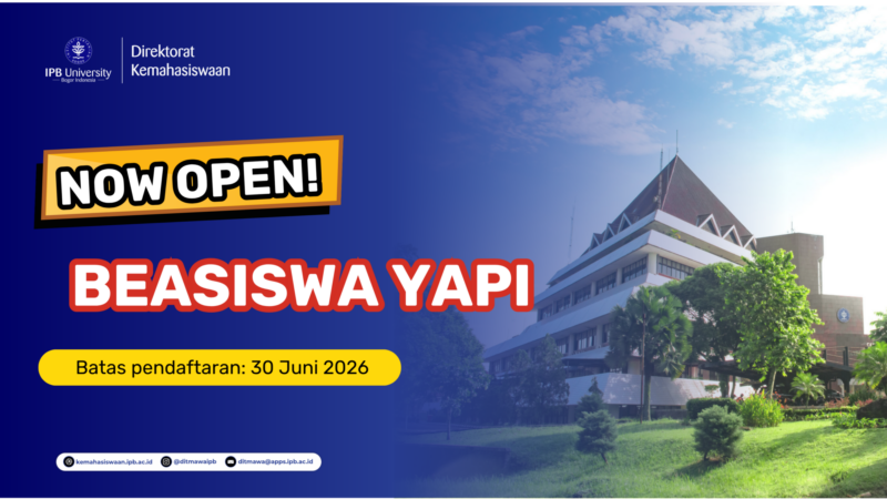 PENDAFTARAN BEASISWA YAYASAN ALUMNI IPB PEDULI (YAPI) TAHUN 2026